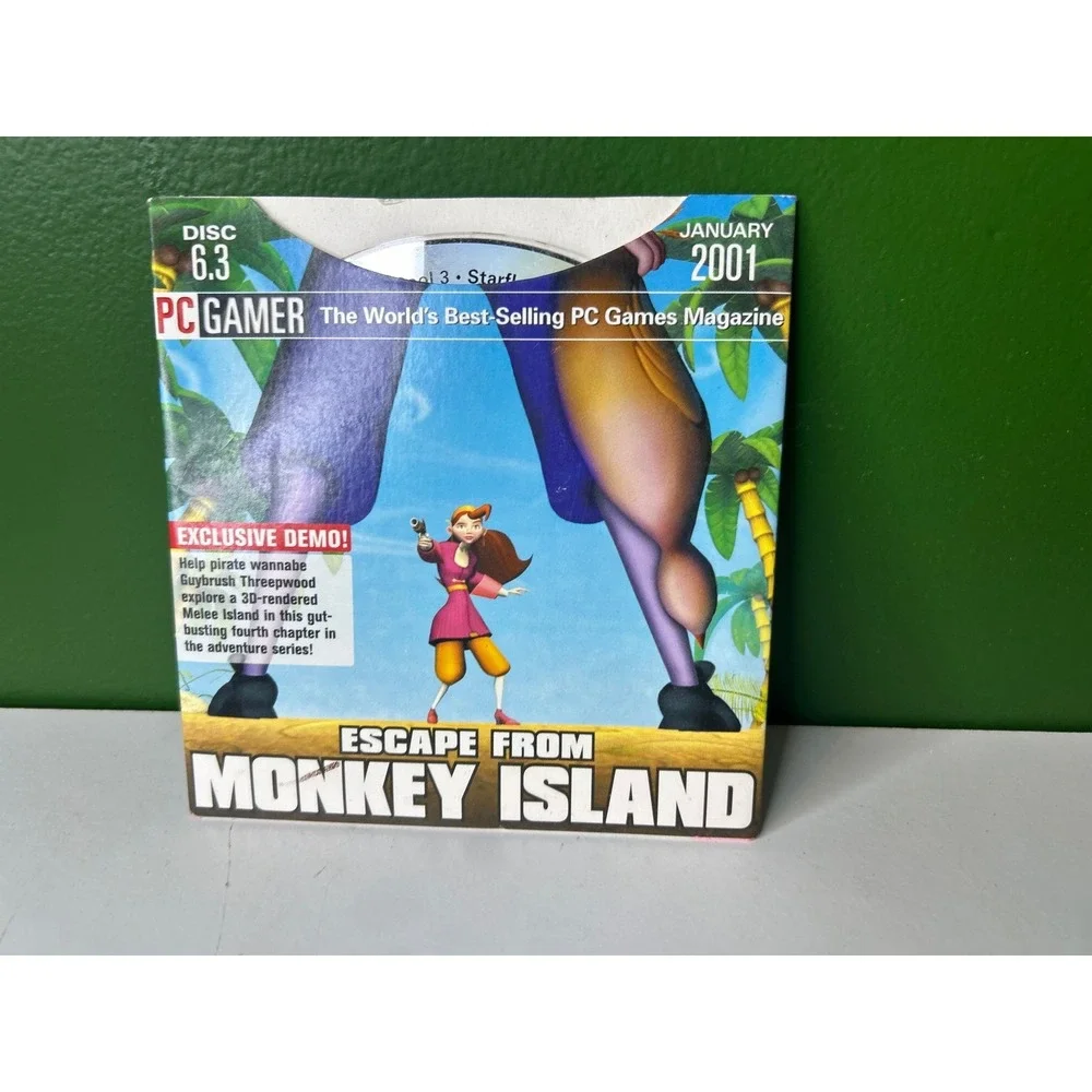 PC Gamer Disc 6.3 January 2001 Escape From Monkey Island Demo Vintage PC CD-ROM